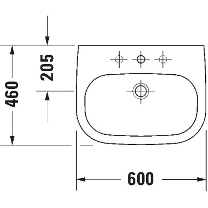 Duravit 23106000002 - Lavatório suspenso D-CODE 60x46 cm cerâmica/branco brilhante