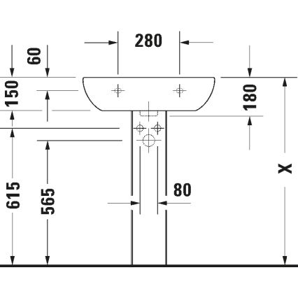 Duravit 23106000002 - Lavatório suspenso D-CODE 60x46 cm cerâmica/branco brilhante