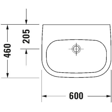 Duravit 23116000702 - Lavatório suspenso D-CODE 60x46 cm cerâmica/branco brilhante