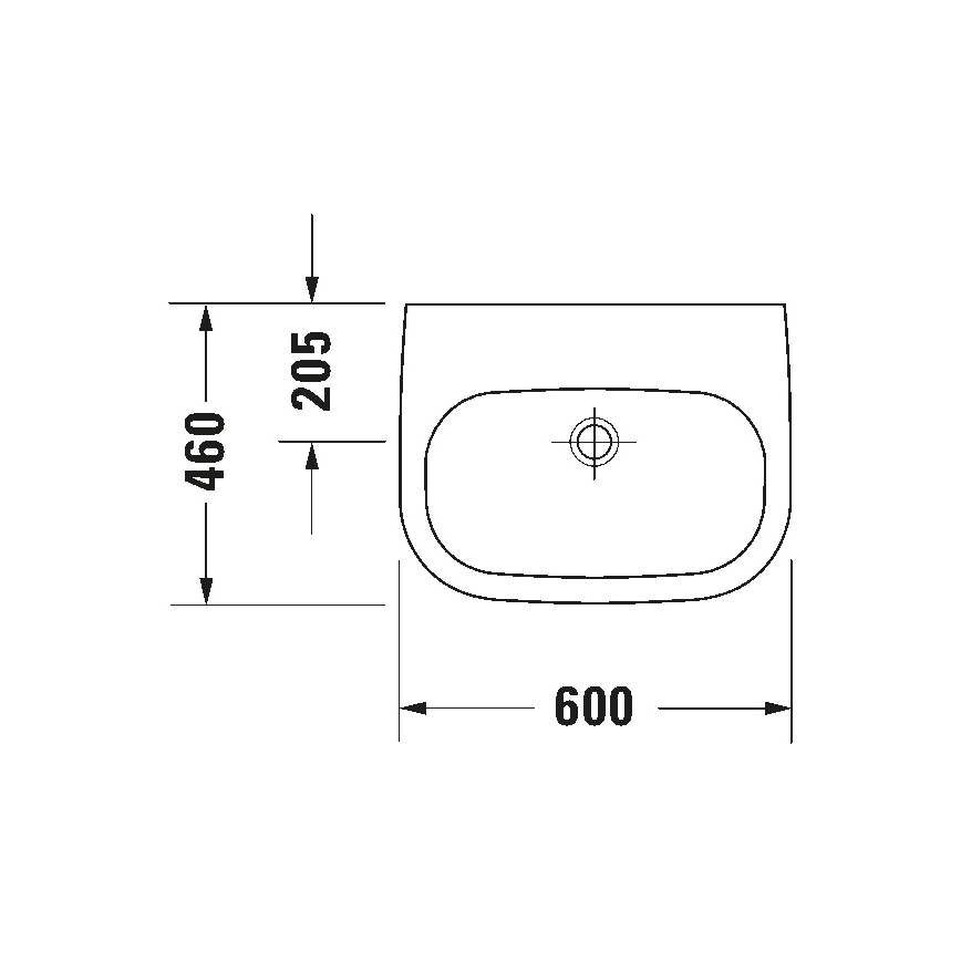 Duravit 23116000702 - Lavatório suspenso D-CODE 60x46 cm cerâmica/branco brilhante