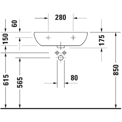Duravit 23116000702 - Lavatório suspenso D-CODE 60x46 cm cerâmica/branco brilhante