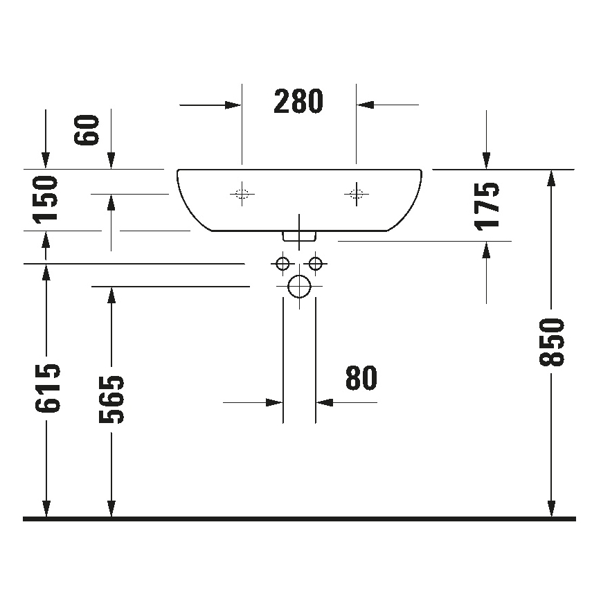 Duravit 23116000702 - Lavatório suspenso D-CODE 60x46 cm cerâmica/branco brilhante