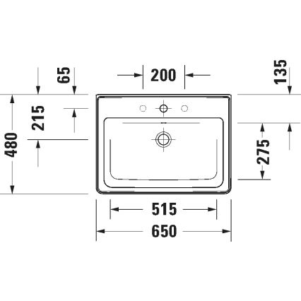 Duravit 2367650060 - Lavatório suspenso D-NEO 65x48 cm cerâmica/branco brilhante