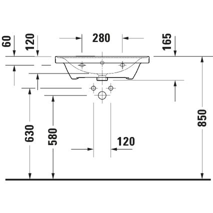 Duravit 2367650060 - Lavatório suspenso D-NEO 65x48 cm cerâmica/branco brilhante