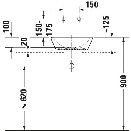 Duravit 2397400070 - Lavatório sobre bancada D-NEO 40x40 cm cerâmica/branco brilhante