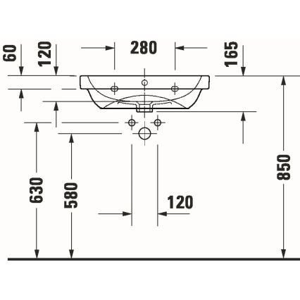 Duravit 23986000002 - Lavatório suspenso D-CODE 60x46 cm, cerâmica/branco brilhante