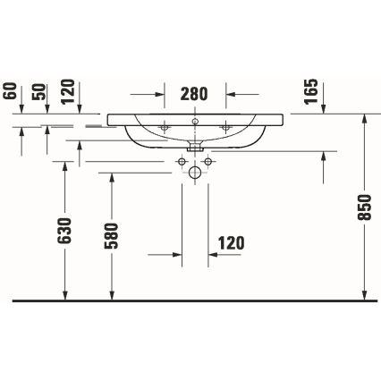 Duravit 23998000002 - Lavatório suspenso D-CODE 80x48 cm cerâmica/branco brilhante