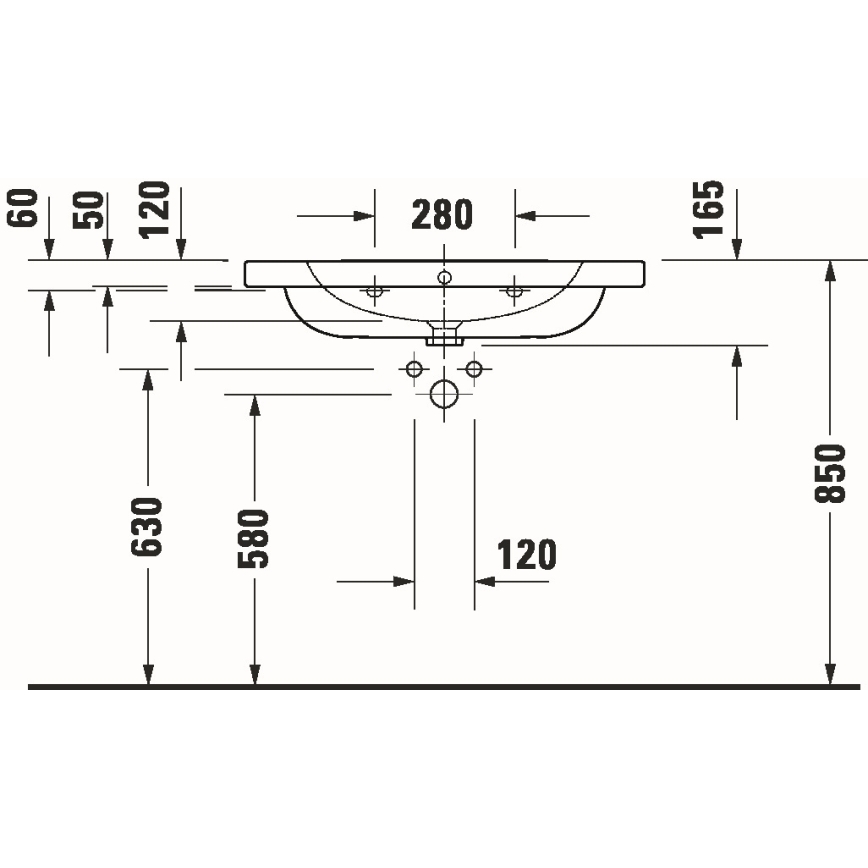 Duravit 23998000002 - Lavatório suspenso D-CODE 80x48 cm cerâmica/branco brilhante