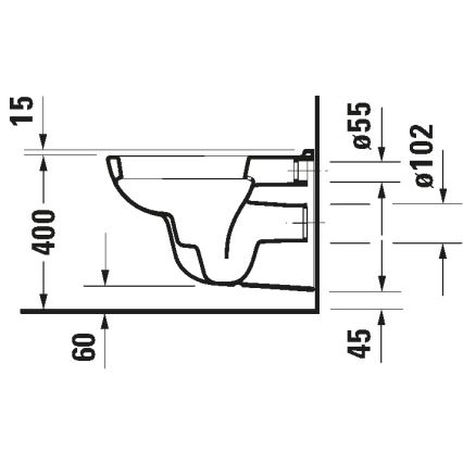 Duravit 25350900002 - Sanita suspensa D-CODE cerâmica/branco brilhante