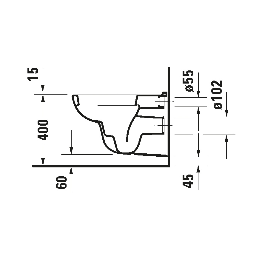 Duravit 25350900002 - Sanita suspensa D-CODE cerâmica/branco brilhante