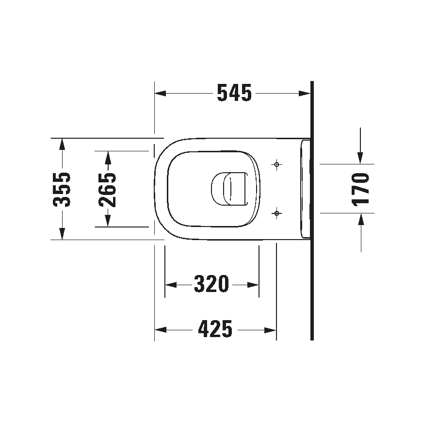 Duravit 25700920002 - Sanita suspensa sem aro D-CODE cerâmica/branco brilhante