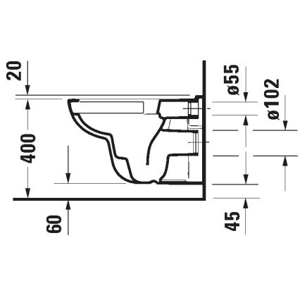 Duravit 25700920002 - Sanita suspensa sem aro D-CODE cerâmica/branco brilhante