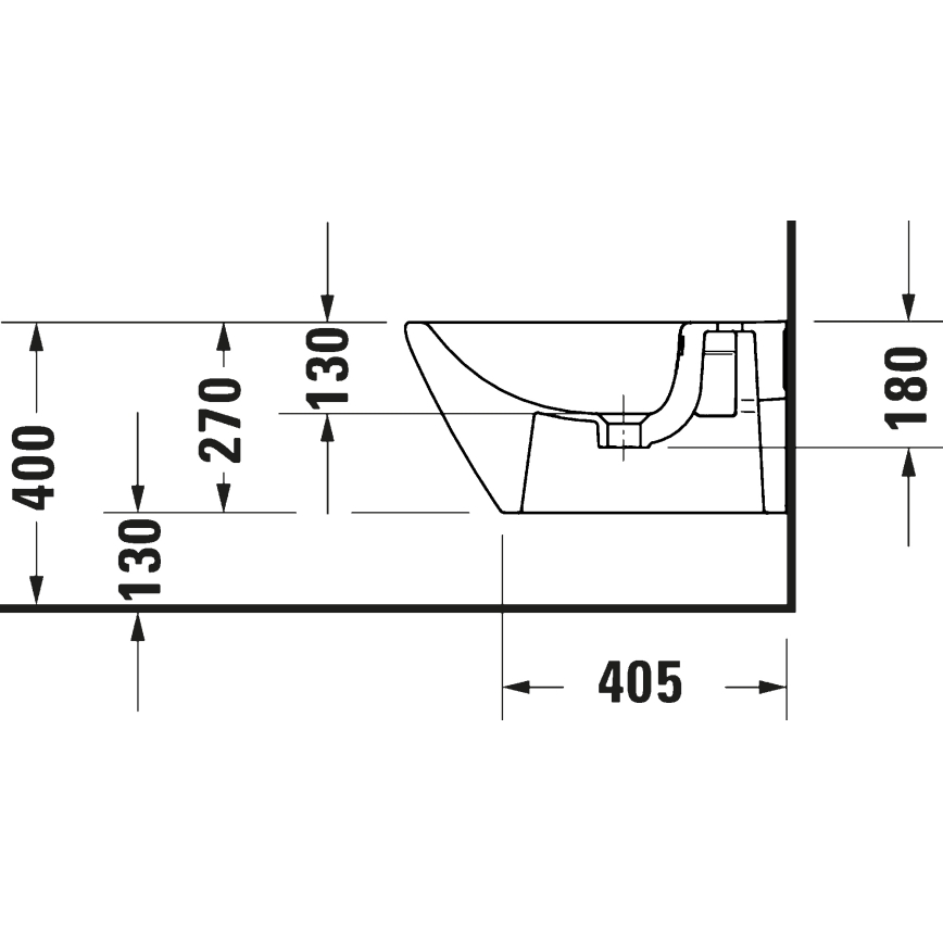 Duravit 27271500002 - Bidé suspenso D-CODE cerâmica/branco brilhante