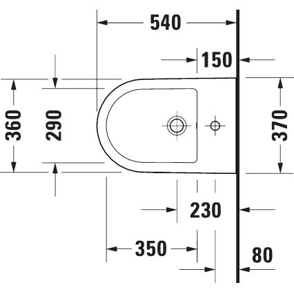 Duravit 27271500002 - Bidé suspenso D-CODE cerâmica/branco brilhante