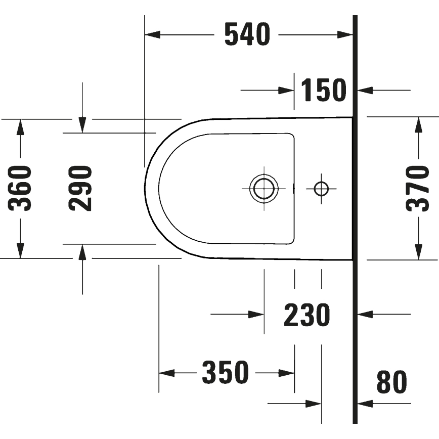 Duravit 27271500002 - Bidé suspenso D-CODE cerâmica/branco brilhante