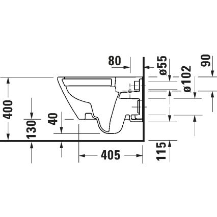 Duravit 29030900212 - Sanita suspensa sem aro D-CODE cerâmica/branco brilhante