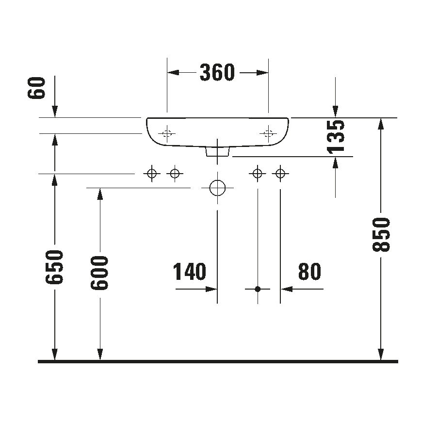 Duravit 7065000092 - Lavatório suspenso D-CODE 50x22 cm cerâmica/branco brilhante