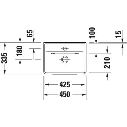 Duravit 738450041 - Lavatório suspenso D-NEO 45 x 33,5 cm cerâmica/branco brilhante