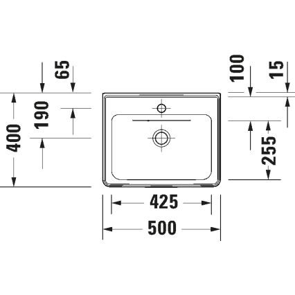 Duravit 742500000 - Lavatório suspenso D-NEO 50x40 cm cerâmica/branco brilhante