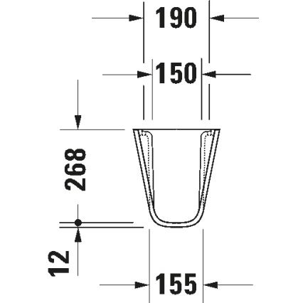 Duravit 8571800002 - Capa para sifão D-CODE 30 x 26,8 cm cerâmica/branco brilhante