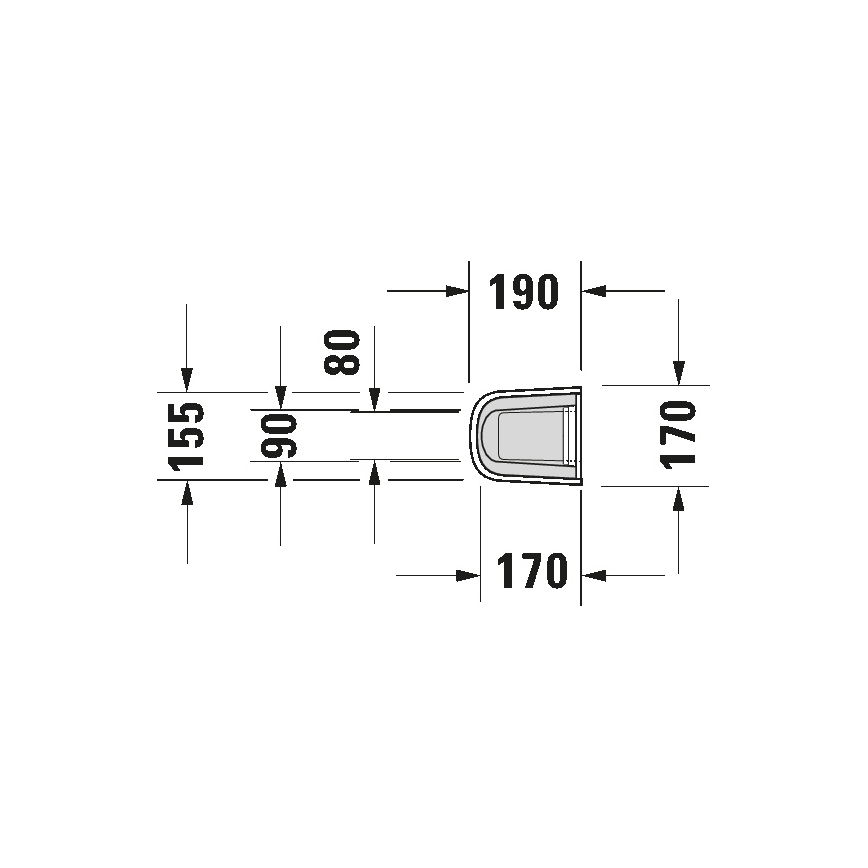 Duravit 8632700002 - Capa para sifão D-CODE 70,5x19 cm cerâmica/branco brilhante