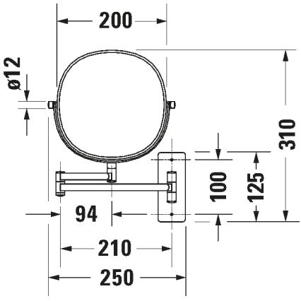 Duravit 99121000 - Espelho cosmético de parede D-CODE cromo polido