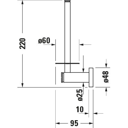 Duravit 99154600 - Suporte de papel higiénico D-CODE preto fosco