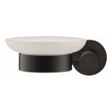 Duravit 99174600 - Porta-sabonete mural D-CODE, lado esquerdo, preto mate