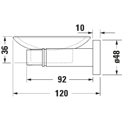 Duravit 99174600 - Porta-sabonete mural D-CODE, lado esquerdo, preto mate