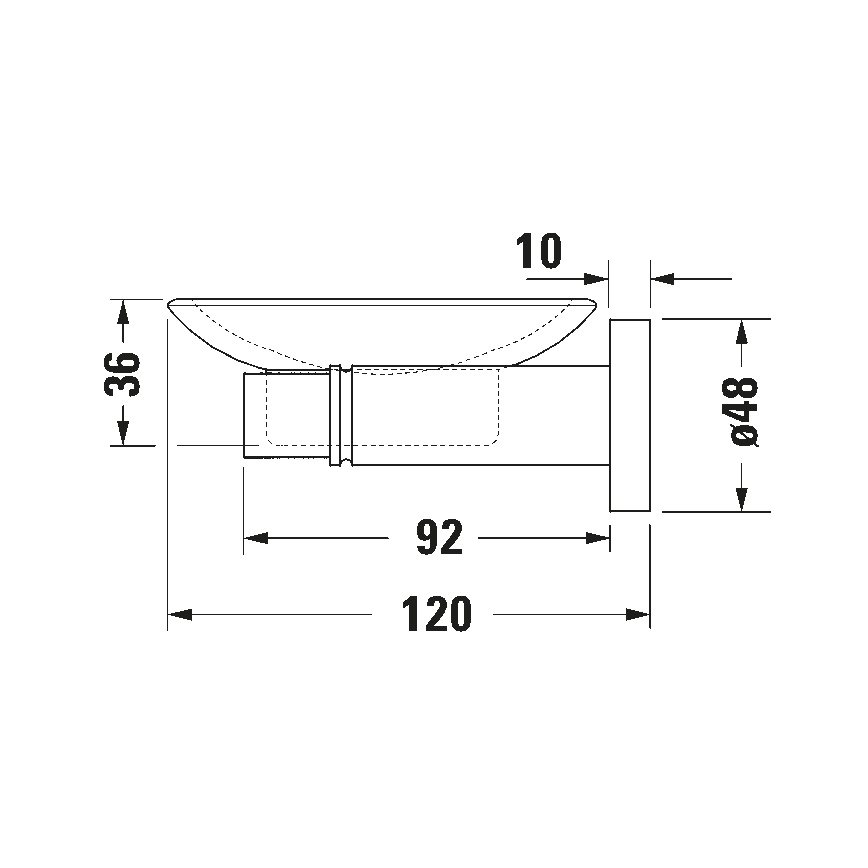 Duravit 99174600 - Porta-sabonete mural D-CODE, lado esquerdo, preto mate