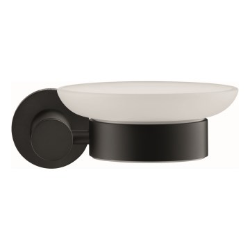 Duravit 99184600 - Saboneteira de parede D-CODE, direita, acabamento preto mate