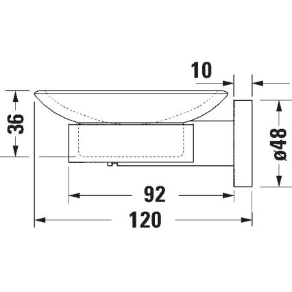 Duravit 99184600 - Saboneteira de parede D-CODE, direita, acabamento preto mate