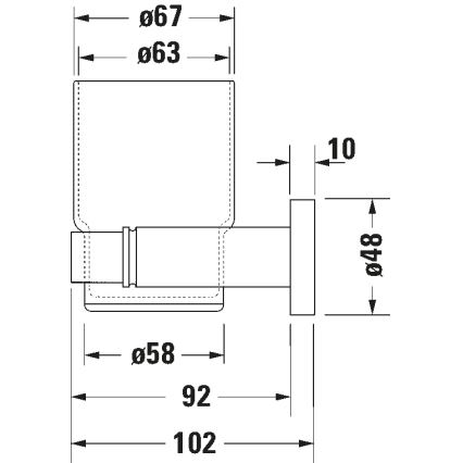 Duravit 99191000 - Suporte de parede para escovas de dentes D-CODE, lado esquerdo, cromado brilhante
