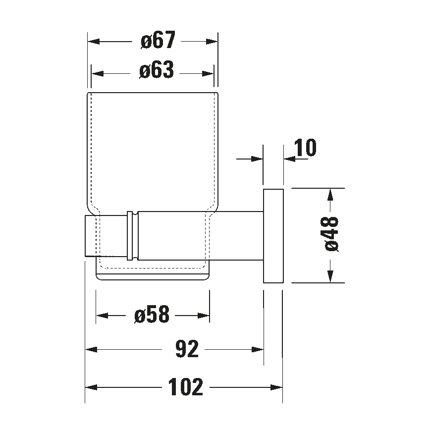 Duravit 99191000 - Suporte de parede para escovas de dentes D-CODE, lado esquerdo, cromado brilhante