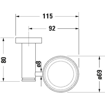 Duravit 99201000 - Suporte de parede para escovas de dentes D-CODE, direito, cromado brilhante