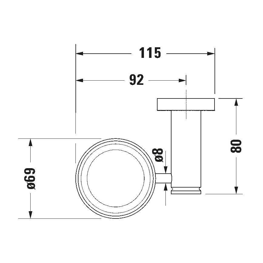 Duravit 99204600 - Suporte de parede para escovas de dentes D-CODE, lado direito, preto mate