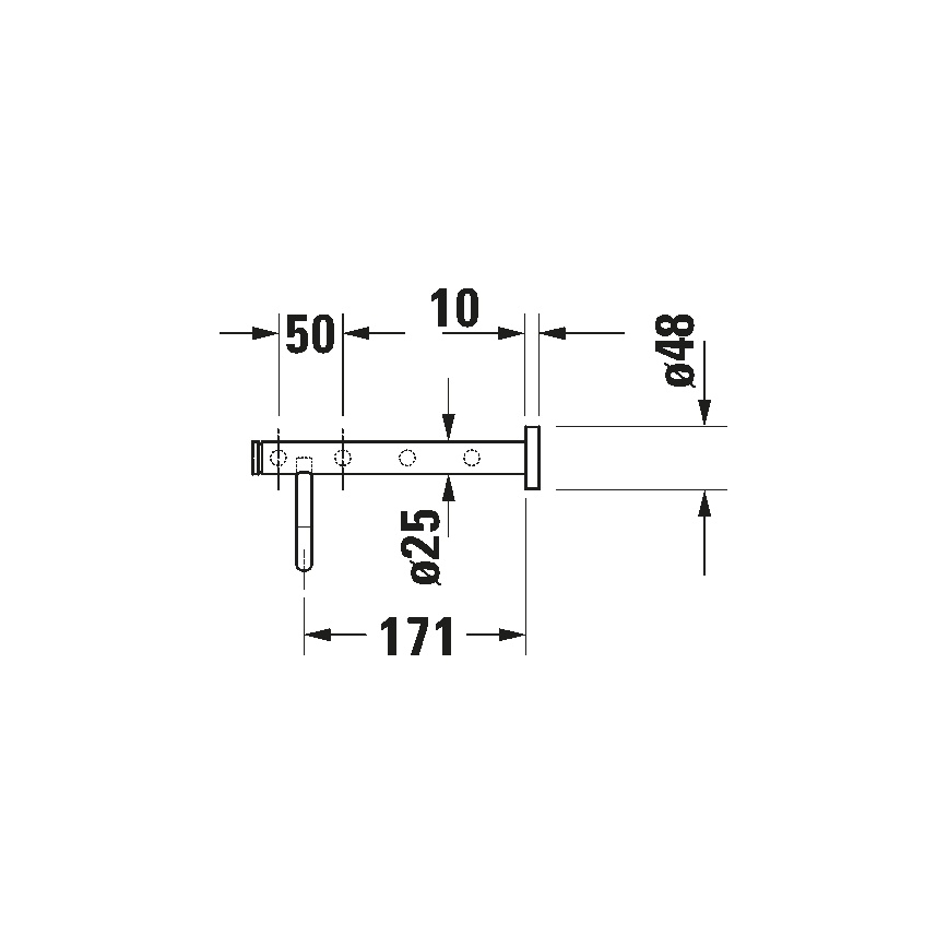 Duravit 99251000 - Toalheiro de parede D-CODE 65 cm cromado brilhante