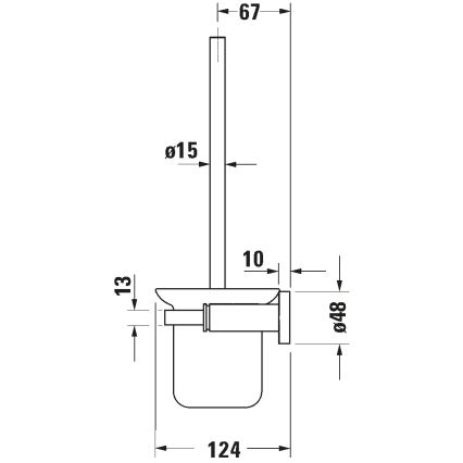 Duravit 99271000 - Escova de WC de parede D-CODE cromado brilhante
