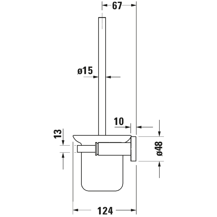 Duravit 99271000 - Escova de WC de parede D-CODE cromado brilhante