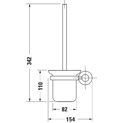 Duravit 99271000 - Escova de WC de parede D-CODE cromado brilhante