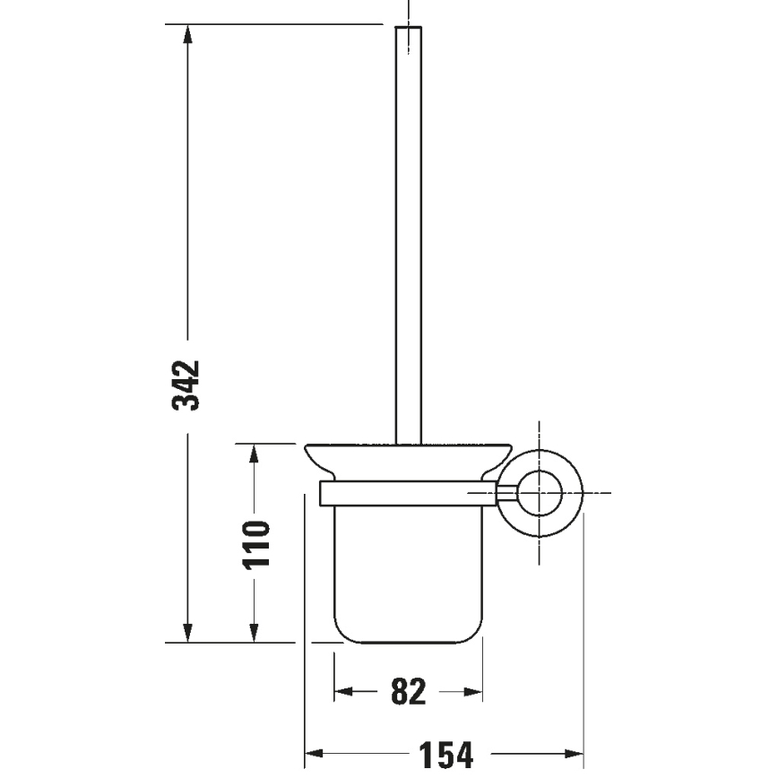 Duravit 99274600 - Escova sanitária de parede D-CODE, preto mate