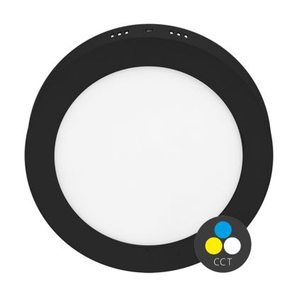 Iluminação de teto LED LADA LED/18W/230V 3000/4000/6000K diâmetro 22 cm preto