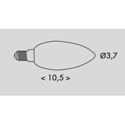 Lâmpada LED RETRO C37 E14/2W/230V 3000K 320lm