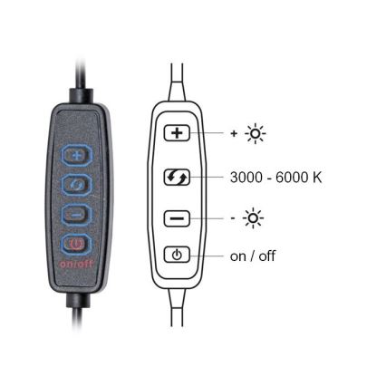 Candeeiro de mesa LED com regulação LIPA LED/10W/230V 3000-6000K branco