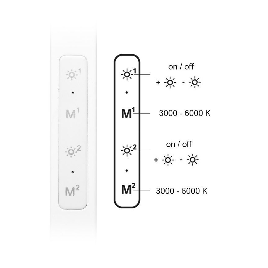 Candeeiro de mesa LED com regulação SPACE LED/8W + LED/11W/230V 3000-6000K branco