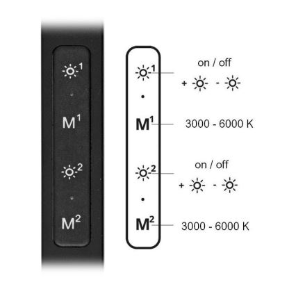 Candeeiro de mesa LED com regulação SPACE LED/8W + LED/11W/230V 3000-6000K preto