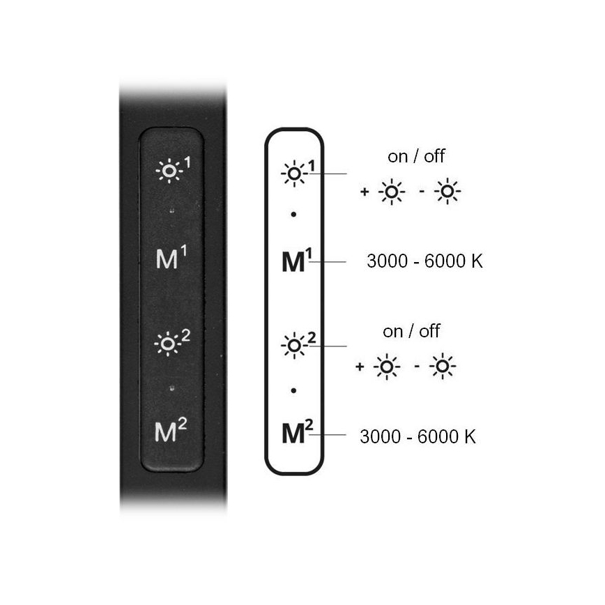 Candeeiro de mesa LED com regulação SPACE LED/8W + LED/11W/230V 3000-6000K preto
