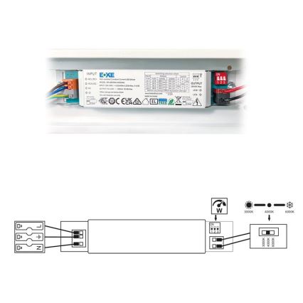 LED Iluminação fluorescente VELO LED/36/48/60W/230V 3000/4000/6000K 150 cm branco
