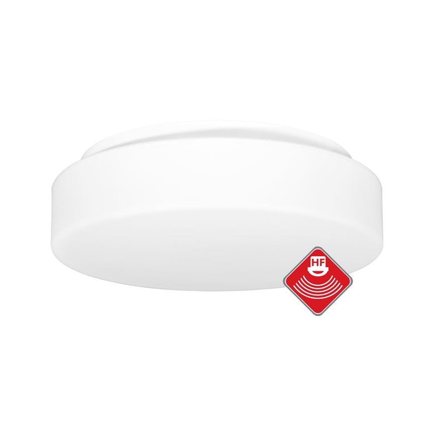 Iluminação de teto exterior com sensor HECTOR 1xE27/60W/230V diâmetro 30 cm IP44 opaco branco