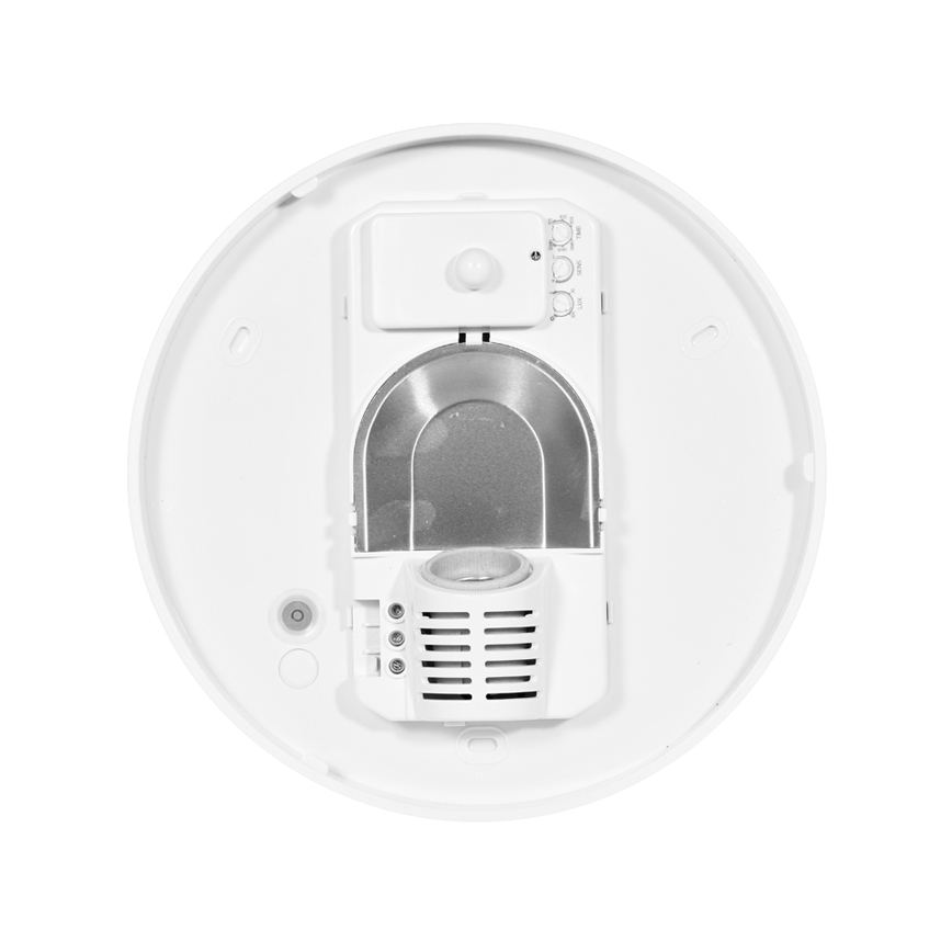 Iluminação de teto exterior com sensor HECTOR 1xE27/60W/230V diâmetro 30 cm IP44 opaco branco